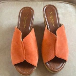 A Giannetti sandals in‎ peach suede